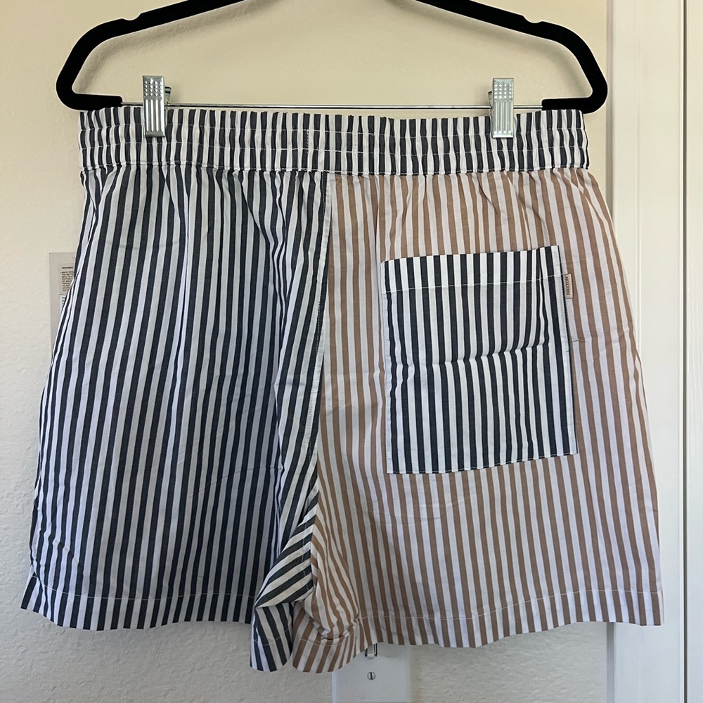 Brixton Black and White Striped Shorts
